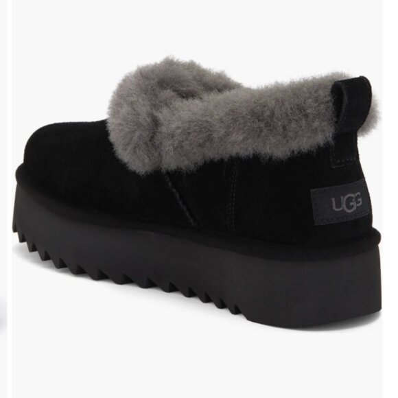 NIB UGGS AUSTRALIA UGG NITA PLATFROM SLIPPERS BLACK SIZE 8 USA - Picture 2 of 9